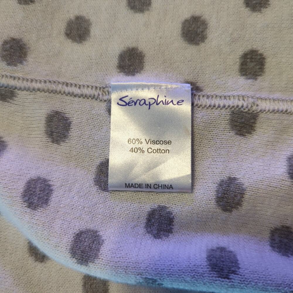 Séraphine Maternity Gray White Polka Dot Knit Cardigan Sweater US 8 Medium - Picture 5 of 5